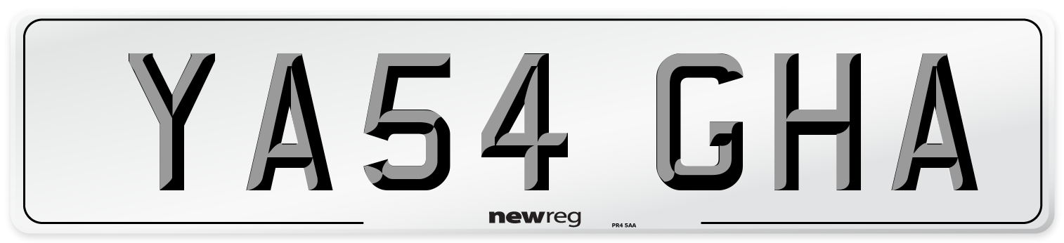 YA54 GHA Number Plate from New Reg